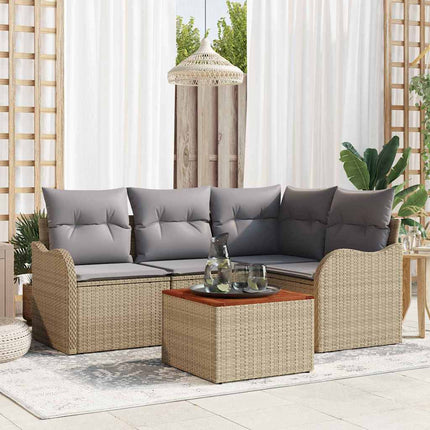 Trädgårdsoffset 5 pcs Beige och Ljusgrå konstrotting