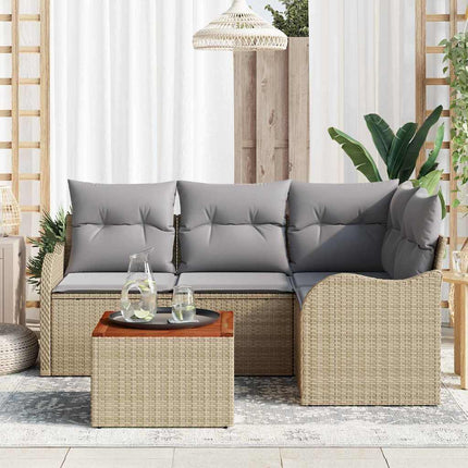 Trädgårdsoffset 5 pcs Beige och Ljusgrå konstrotting