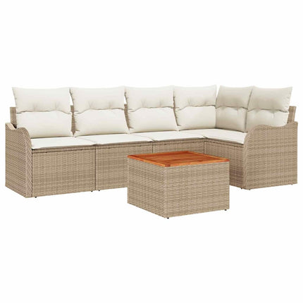 Trädgårdsoffset 6 st Beige och gräddfärgad konstrotting