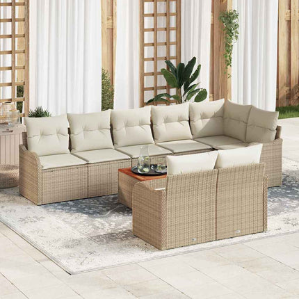 Trädgårdsoffset 9 pcs Beige och gräddfärgad konstrotting