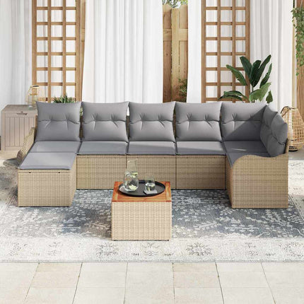 Trädgårdsoffset 8 pcs Beige och Ljusgrå konstrotting
