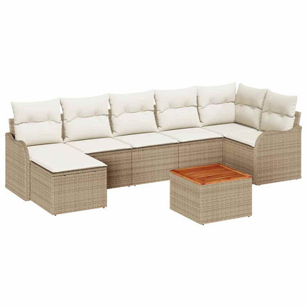 Trädgårdsoffset 8 pcs Beige och gräddfärgad konstrotting