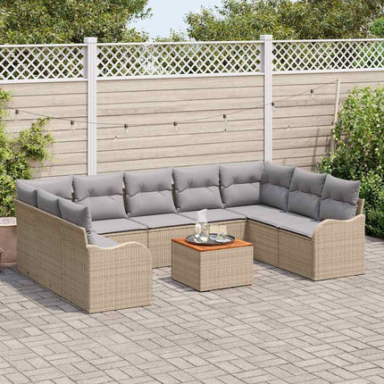 Trädgårdsoffset 10 pcs Beige och Ljusgrå konstrotting