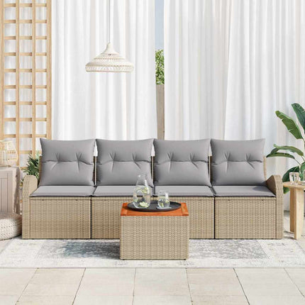 Trädgårdsoffset 5 st Beige och Ljusgrå konstrotting