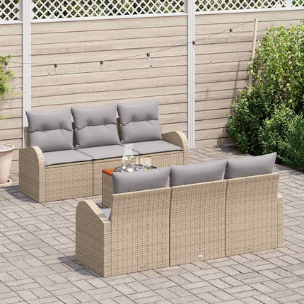 Trädgårdsoffset 7 pcs Beige och Ljusgrå konstrotting