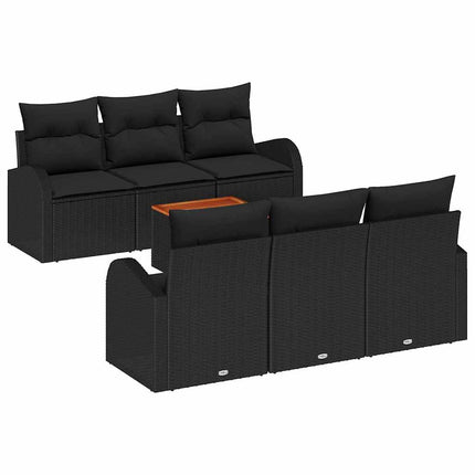 Trädgårdsoffset med lagring 7 pcs Svart konstrotting