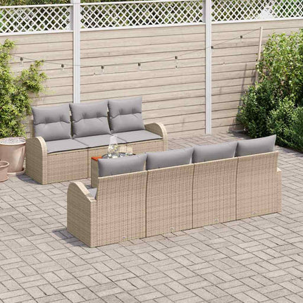 Trädgårdsoffset 8 pcs Beige och Ljusgrå konstrotting