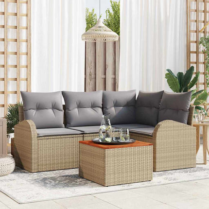 Trädgårdsoffset 5 pcs Beige och Ljusgrå konstrotting