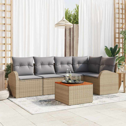 Trädgårdsoffset 6 st Beige och Ljusgrå konstrotting