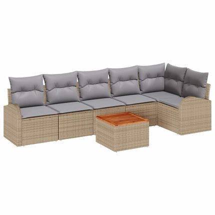 Trädgårdsoffset 7 st Beige och Ljusgrå konstrotting