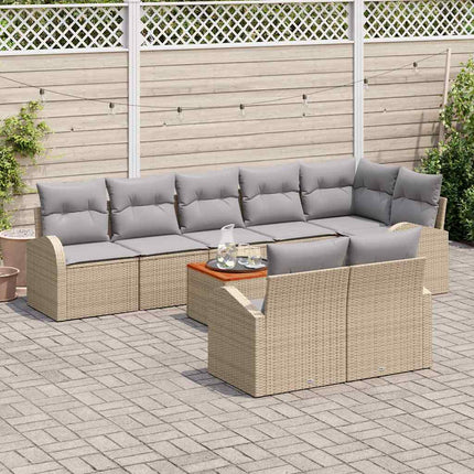 Trädgårdsoffset 9 pcs Beige och Ljusgrå konstrotting