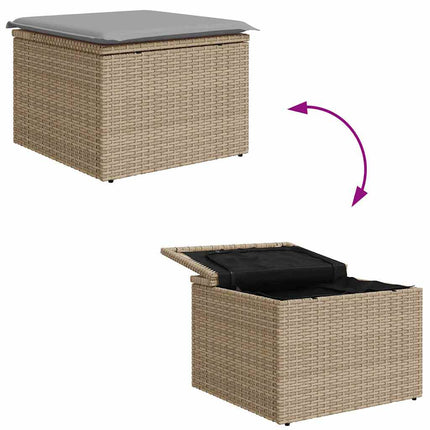 Trädgårdsoffset 7 pcs Beige och Ljusgrå konstrotting