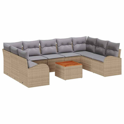 Trädgårdsoffset 10 pcs Beige och Ljusgrå konstrotting