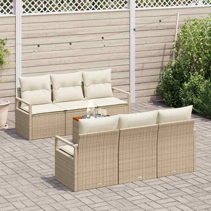 Trädgårdsoffset 7 pcs Beige och gräddfärgad konstrotting