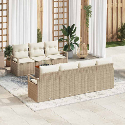 Trädgårdsoffset 8 pcs Beige och gräddfärgad konstrotting