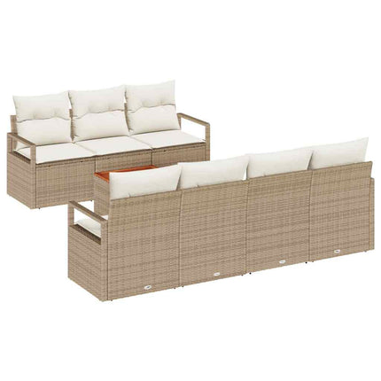 Trädgårdsoffset 8 st Beige och gräddfärgad konstrotting