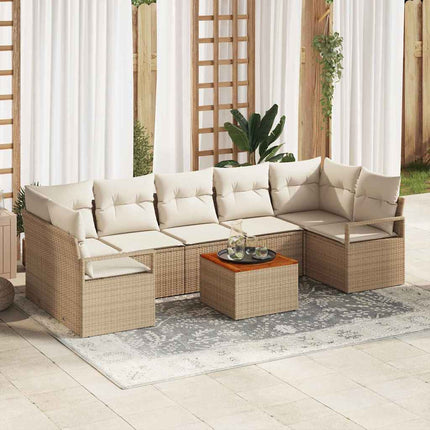 Trädgårdsoffset 8 pcs Beige och gräddfärgad konstrotting