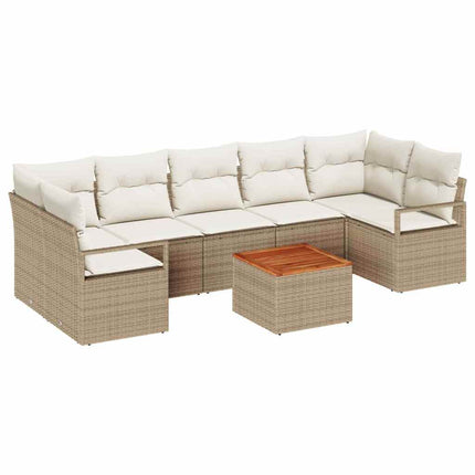 Trädgårdsoffset 8 pcs Beige och gräddfärgad konstrotting
