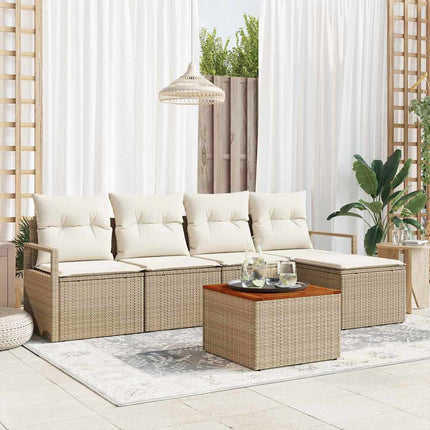 Trädgårdsoffset 6 pcs Beige och gräddfärgad konstrotting