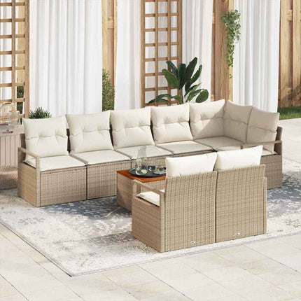 Trädgårdsoffset 9 st Beige och gräddfärgad konstrotting
