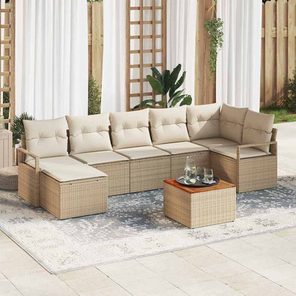 Trädgårdsoffset 8 st Beige och gräddfärgad konstrotting
