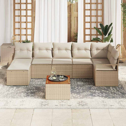 Trädgårdsoffset 8 pcs Beige och gräddfärgad konstrotting
