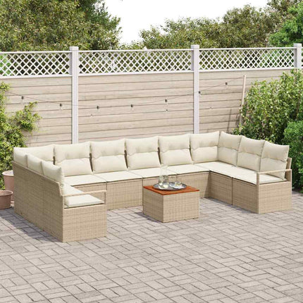Trädgårdsoffset 11 pcs Beige och gräddfärgad konstrotting