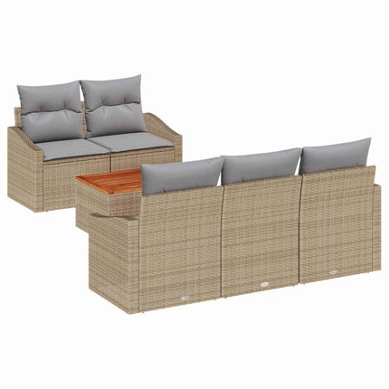 Trädgårdsoffset 6 pcs Beige och Ljusgrå konstrotting