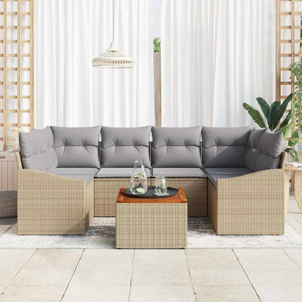 Trädgårdsoffset 7 st Beige och Ljusgrå konstrotting