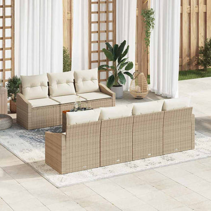 Trädgårdsoffset 8 st Beige och gräddfärgad konstrotting