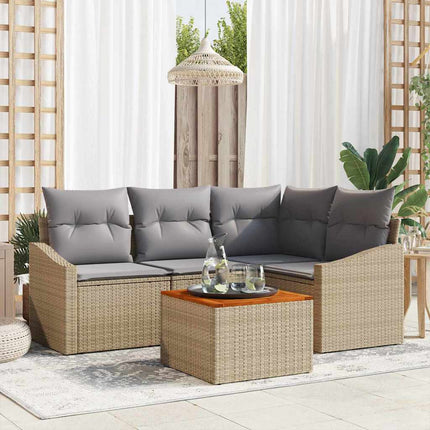 Trädgårdsoffset 5 pcs Beige och Ljusgrå konstrotting