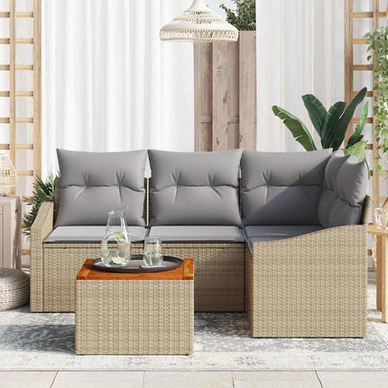 Trädgårdsoffset 5 pcs Beige och Ljusgrå konstrotting