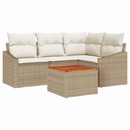 Trädgårdsoffset 5 pcs Beige och gräddfärgad konstrotting