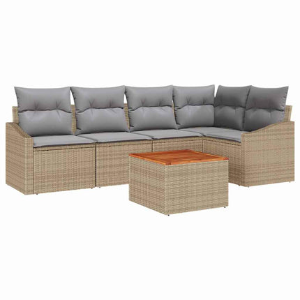 Trädgårdsoffset 6 pcs Beige och Ljusgrå konstrotting