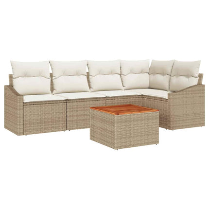 Trädgårdsoffset 6 st Beige och gräddfärgad konstrotting