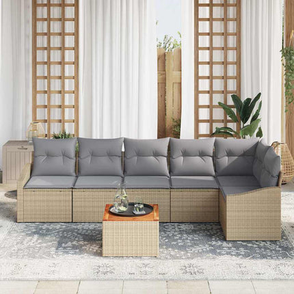 Trädgårdsoffset 7 st Beige och Ljusgrå konstrotting