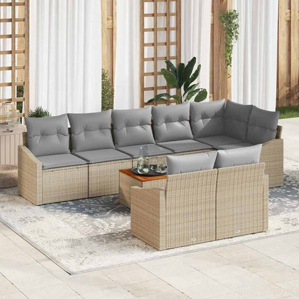 Trädgårdsoffset 9 pcs Beige och Ljusgrå konstrotting