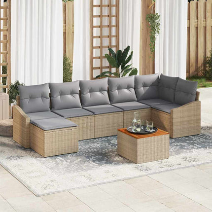 Trädgårdsoffset 8 pcs Beige och Ljusgrå konstrotting