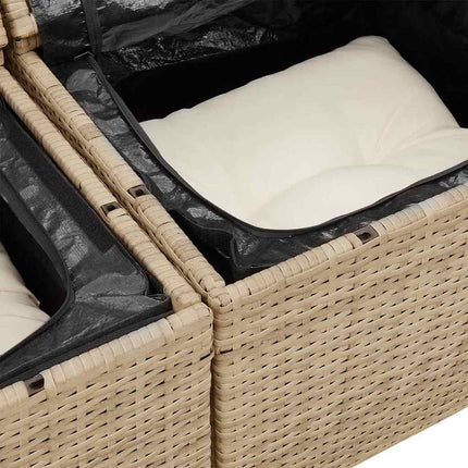 Trädgårdsoffset 8 pcs Beige och gräddfärgad konstrotting