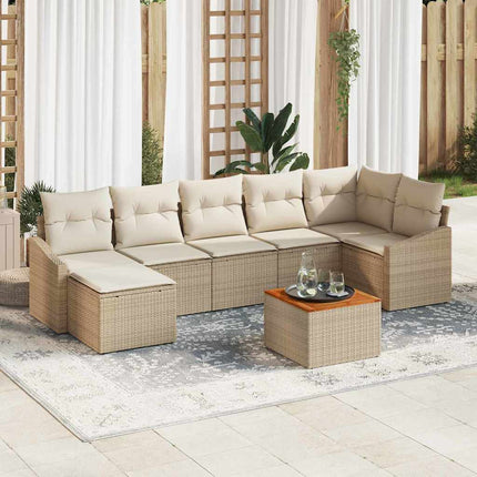 Trädgårdsoffset 8 pcs Beige och gräddfärgad konstrotting