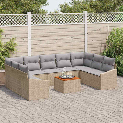 Trädgårdsoffset 10 st Beige och Ljusgrå konstrotting