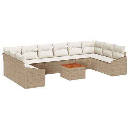 Trädgårdsoffset 11 pcs Beige och gräddfärgad konstrotting