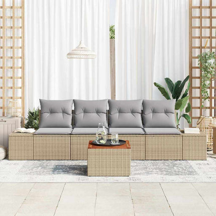 Trädgårdsoffset 5 st Beige och Ljusgrå konstrotting