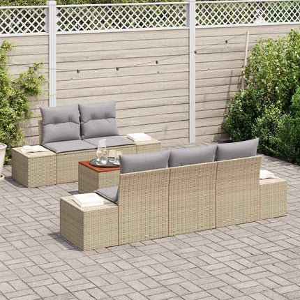 Trädgårdsoffset 6 pcs Beige och Ljusgrå konstrotting