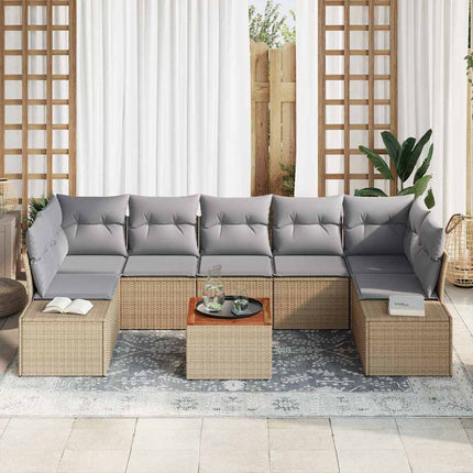 Trädgårdsoffset 8 pcs Beige och Ljusgrå konstrotting