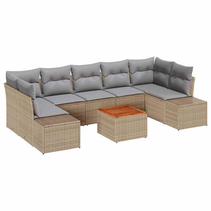 Trädgårdsoffset 8 pcs Beige och Ljusgrå konstrotting