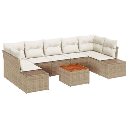Trädgårdsoffset 8 pcs Beige och gräddfärgad konstrotting