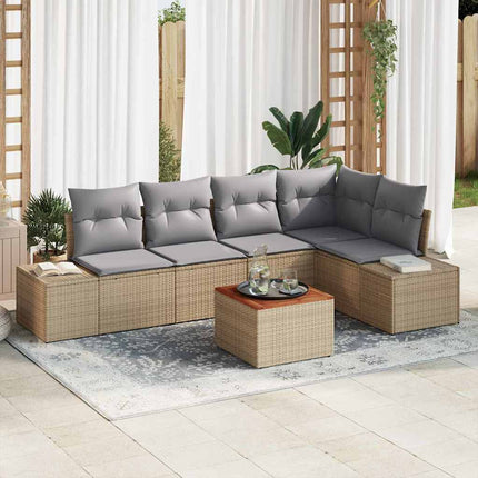 Trädgårdsoffset 6 st Beige och Ljusgrå konstrotting