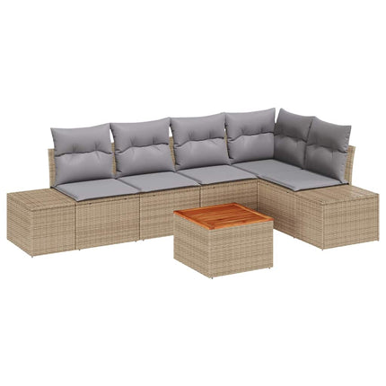 Trädgårdsoffset 6 pcs Beige och Ljusgrå konstrotting