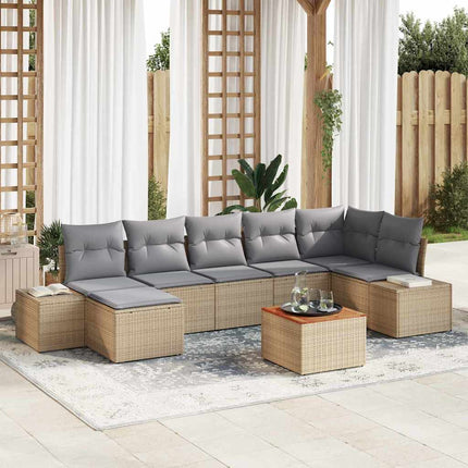 Trädgårdsoffset 8 pcs beige och ljusgrå